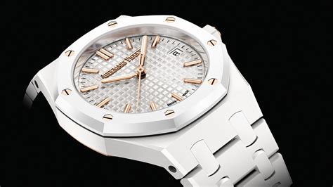 white royal oak|royal oak 34mm white ceramic.